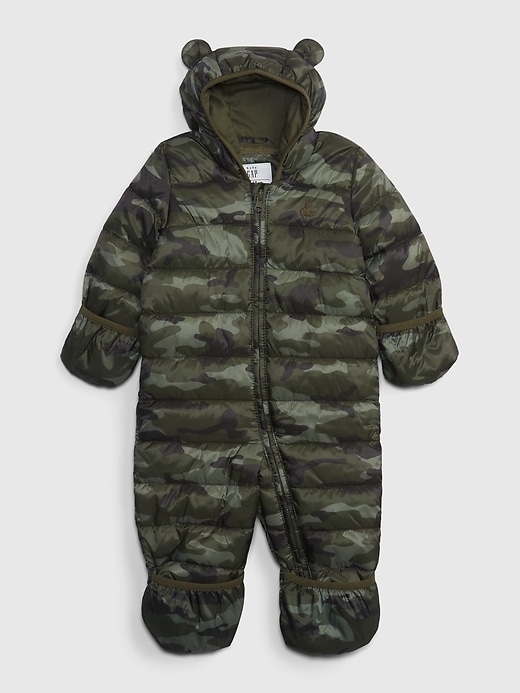 Image number 3 showing, Baby 100% Recycled Lightweight Puffer One-Piece