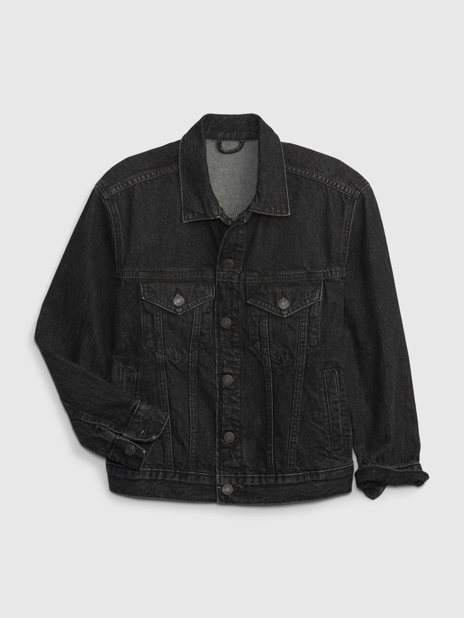 Gap Kids Denim Icon Jacket black. 1