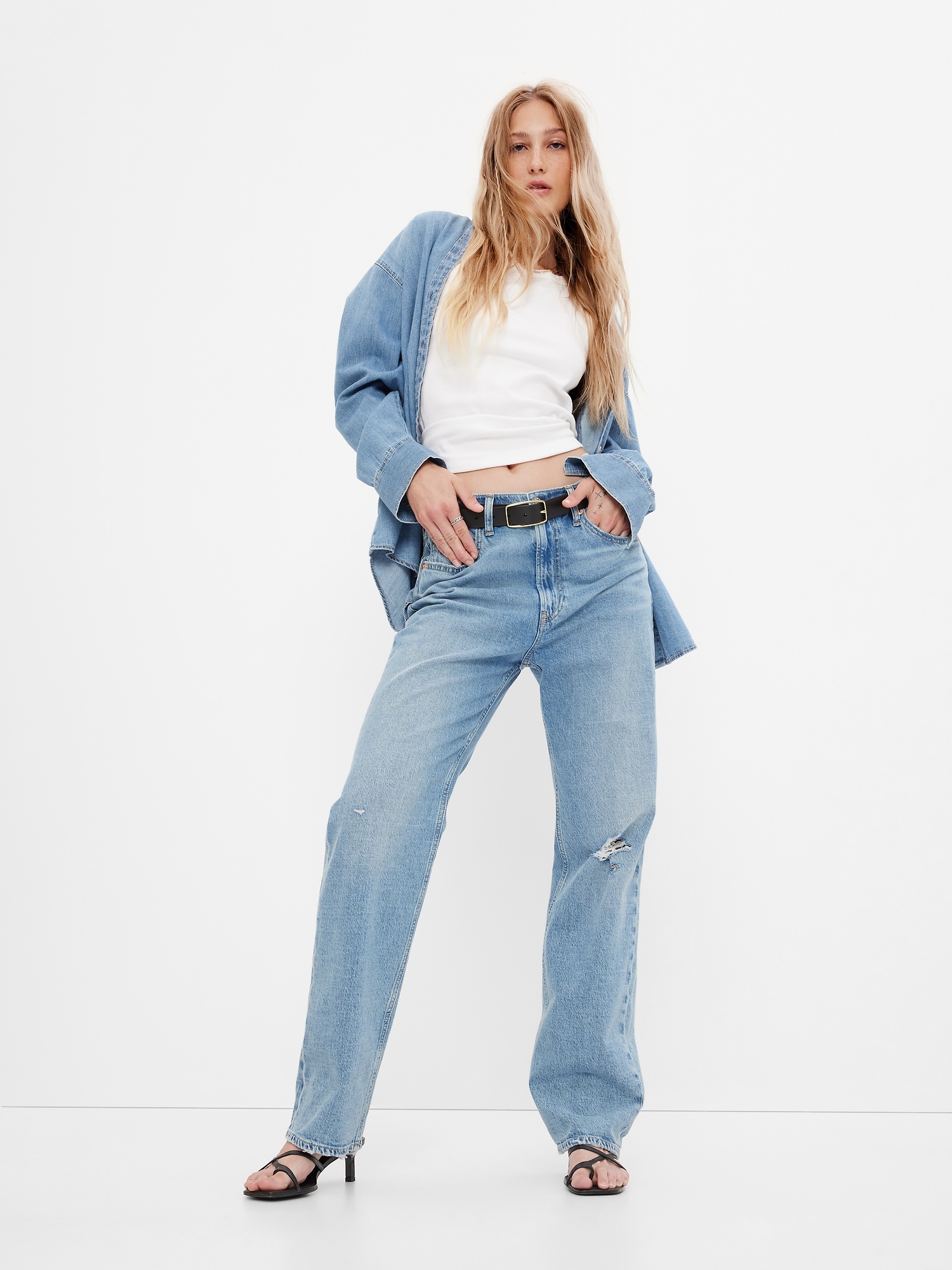 Gap High Rise '90s Loose Jeans In Organic Cotton With Washwell