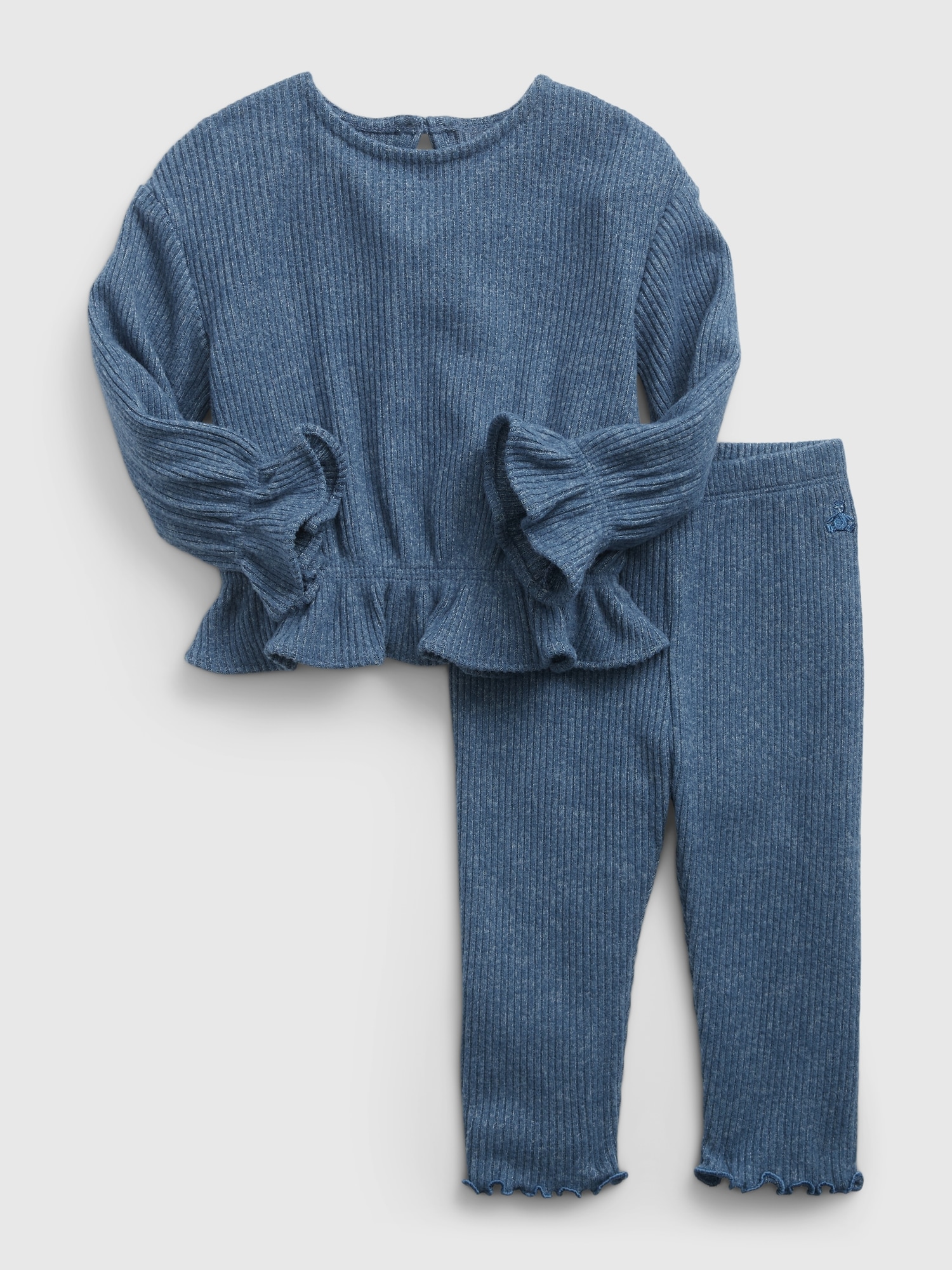 Gap Baby Rib Two-Piece Outfit Set blue. 1