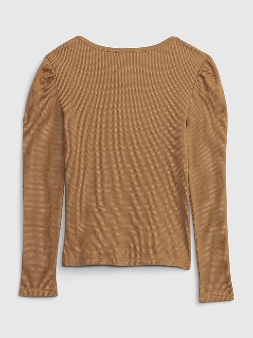 Image number 2 showing, Kids Waffle Puff-Sleeve Henley T-Shirt