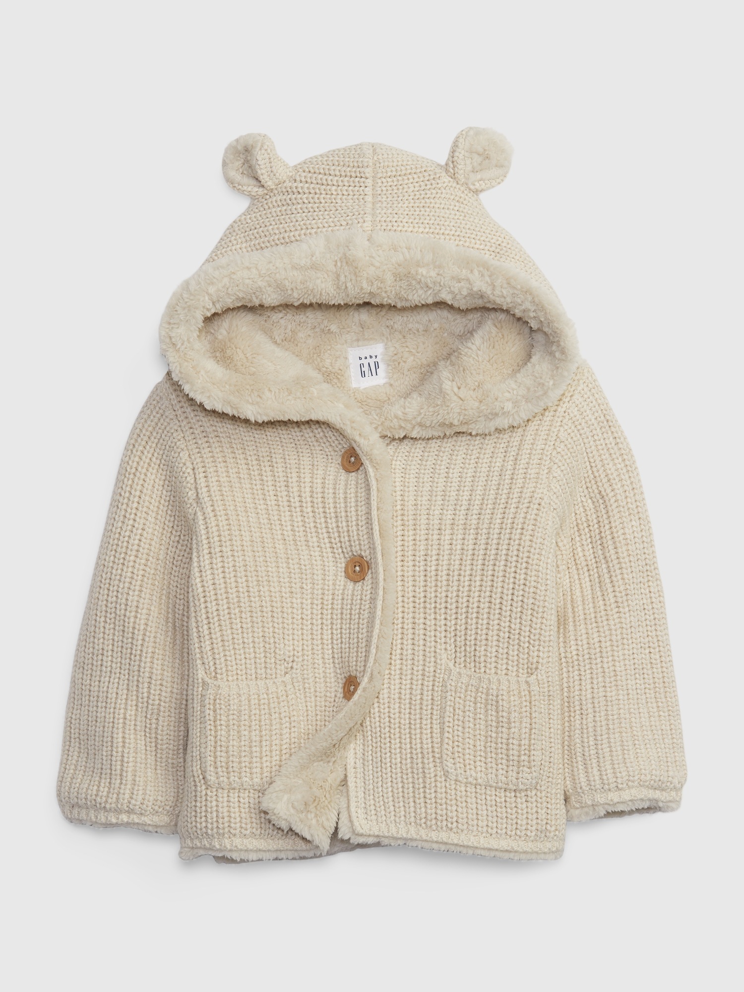 Baby Sherpa-Lined Bear Sweater | Gap