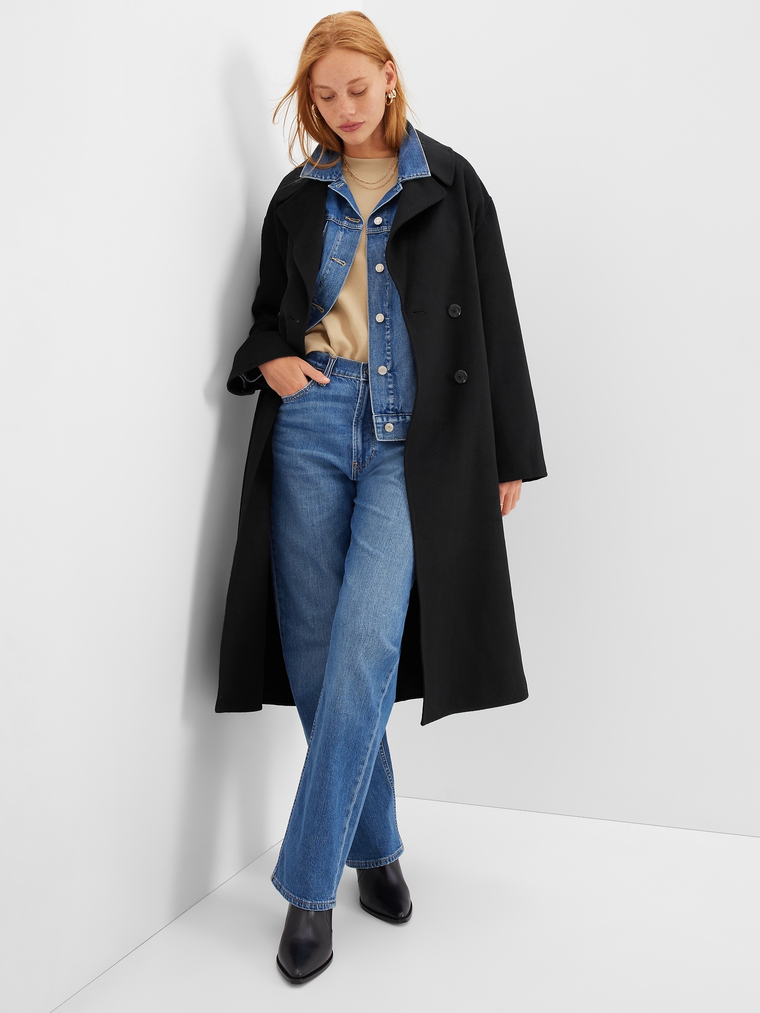 Recycled Double-Faced Wool Wrap Coat | Gap