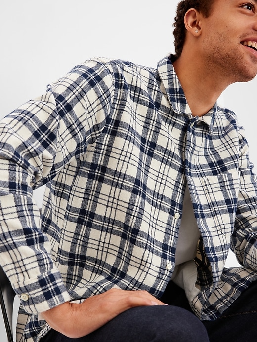 View large product image 1 of 1. Herringbone Plaid Shirt