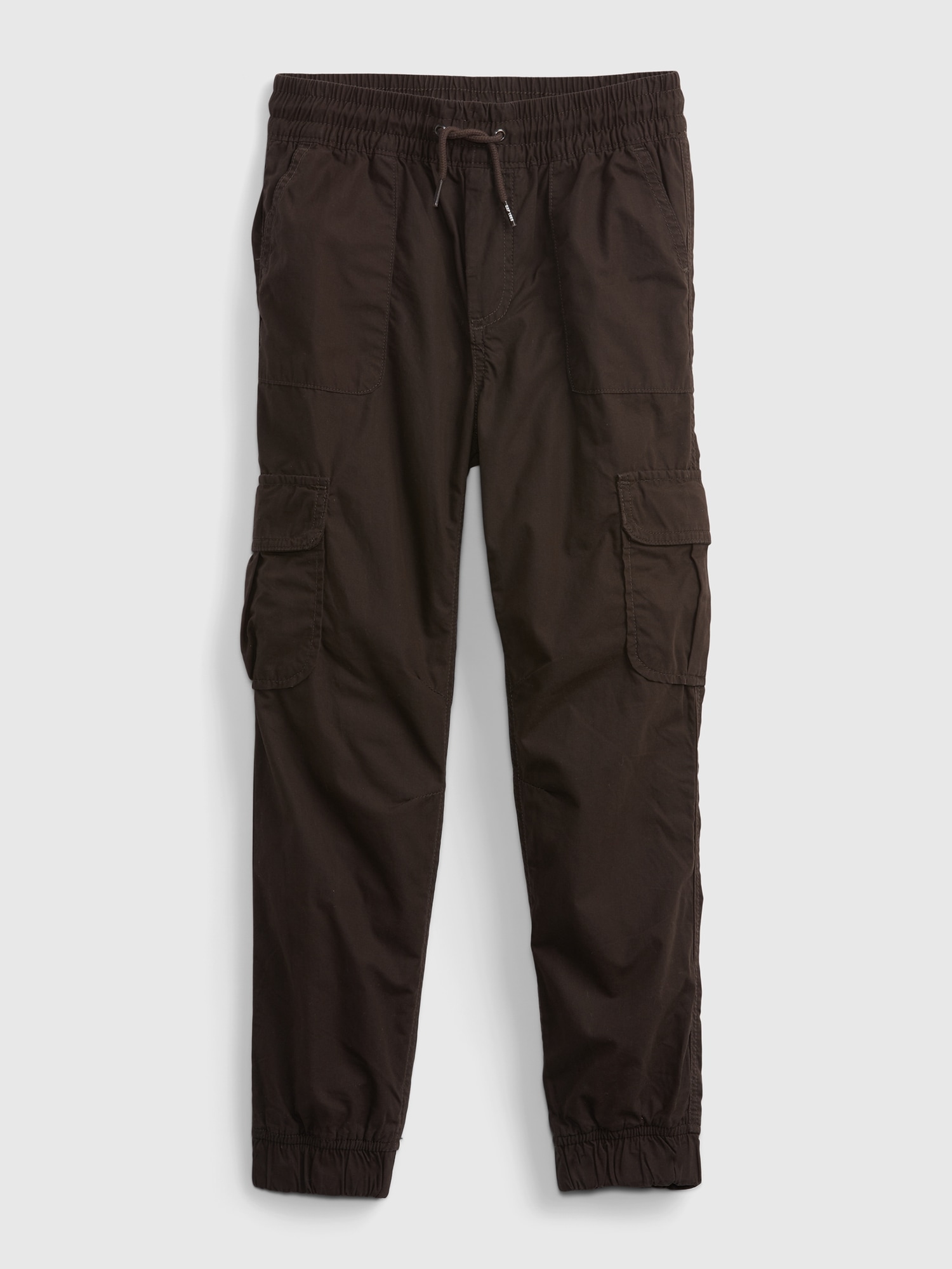 Gap Kids Jersey-Lined Cargo Joggers brown. 1