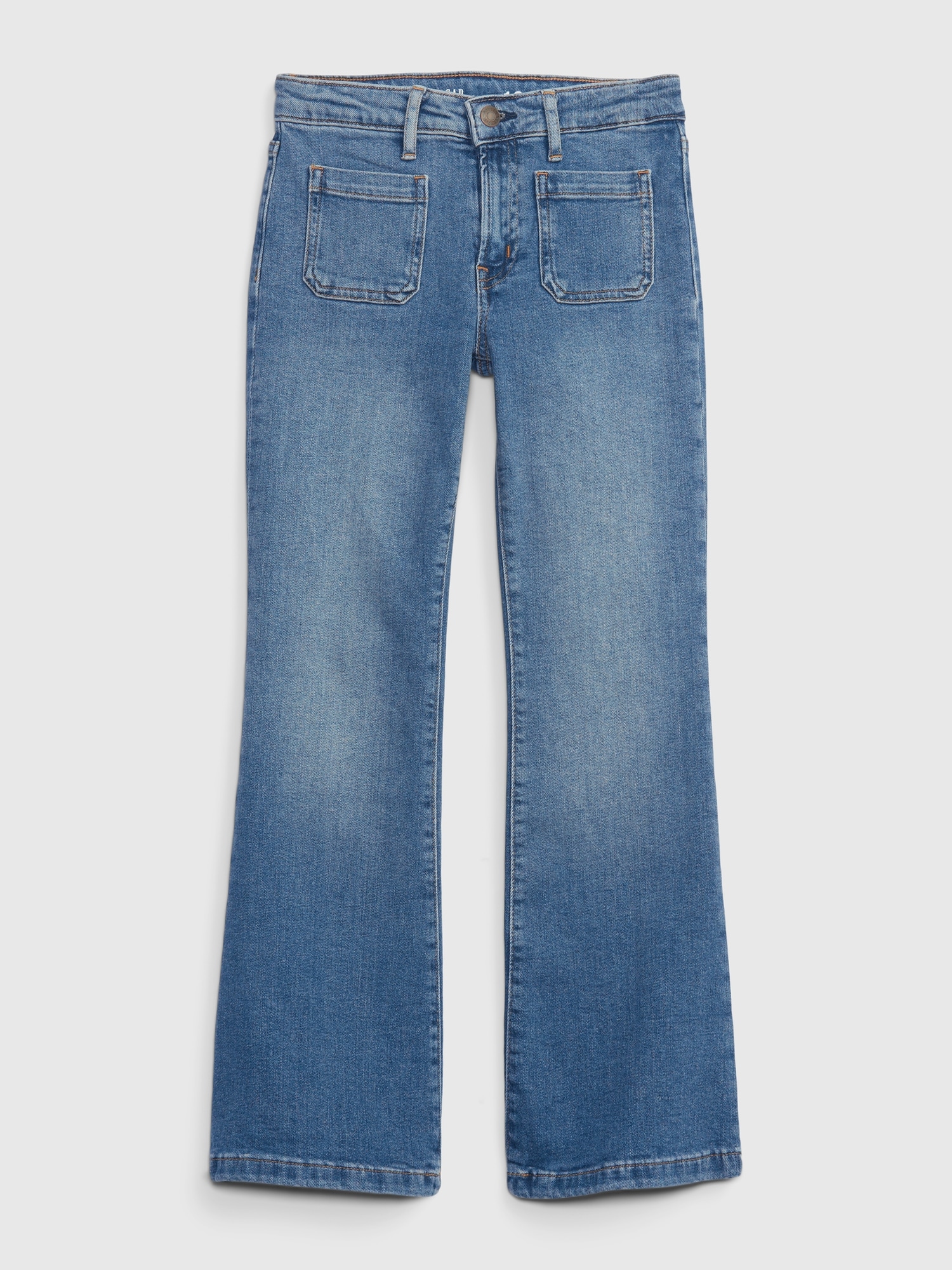 Gap Kids High Rise Flare Jeans with Washwell blue. 1