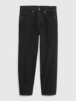 Divided H&M Womens 8 Black High-Rise Baggy Tapered Barrel Jeans