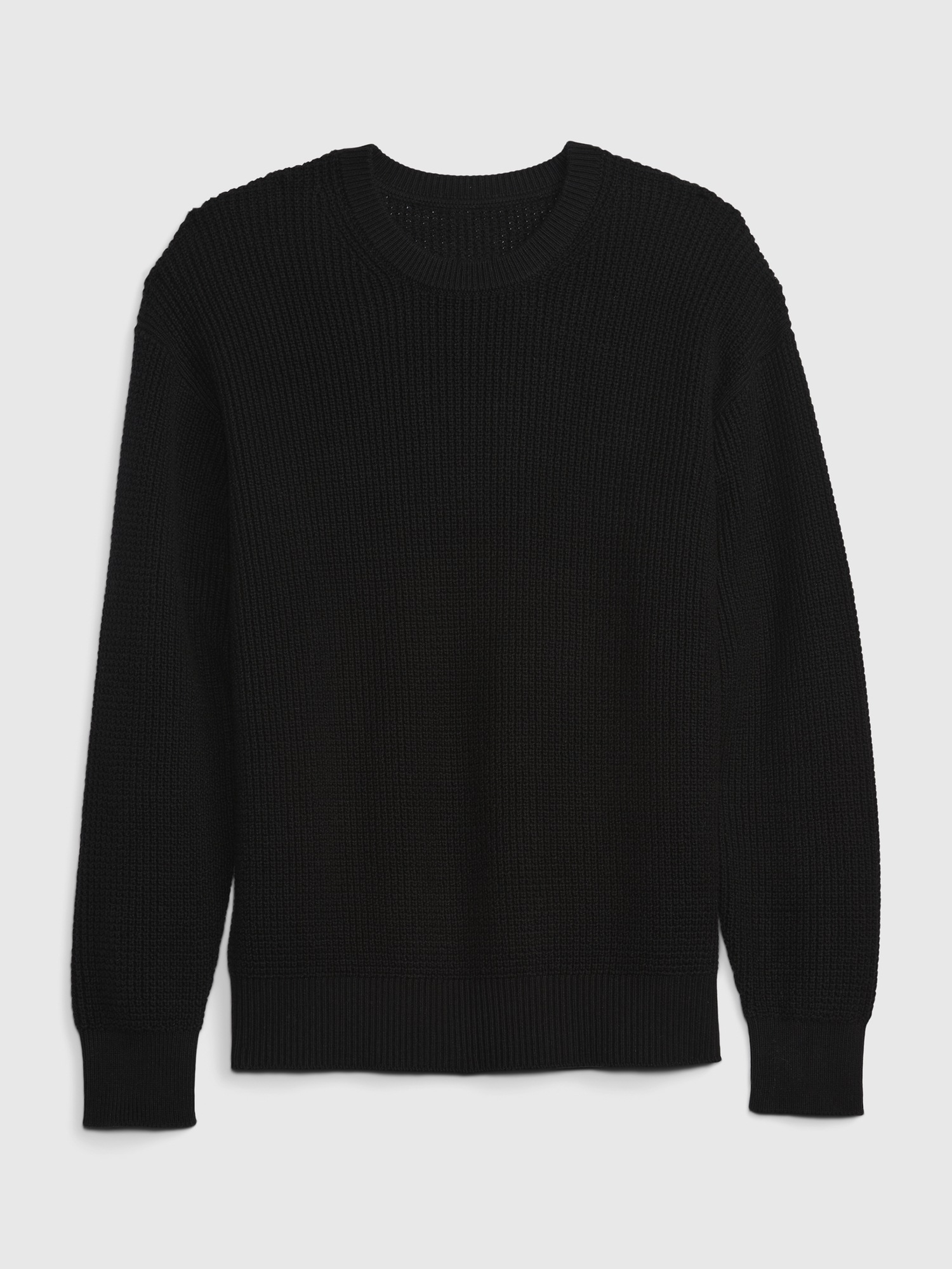 Men's Cashmere Micro Waffle Crew (Black Speckled) – CANDY&CAVIAR