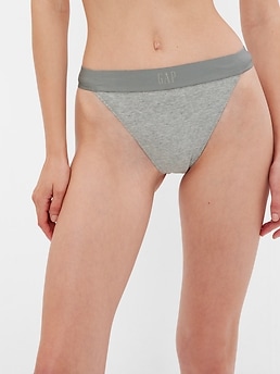 Stretch Cotton Gap Logo Thong