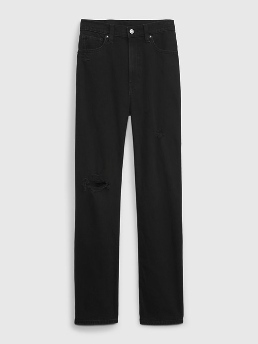 Recycled Cotton 90s Straight Workwear Pants, black