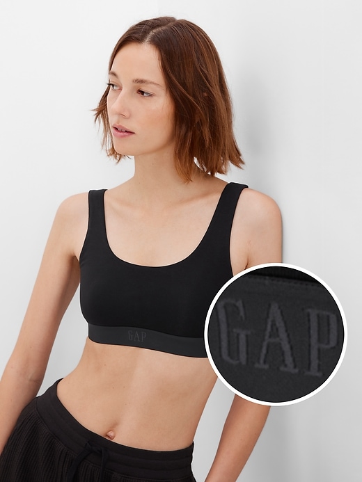 Buy Gap Stretch Cotton Logo Bralette from the Gap online shop