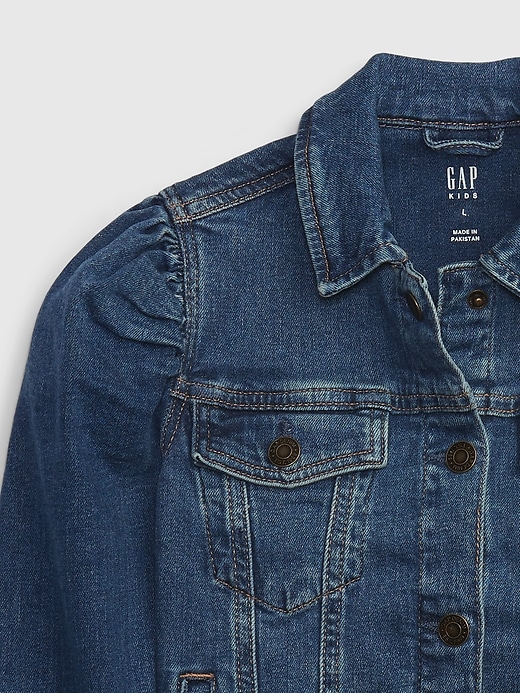 Image number 3 showing, Kids Puff Sleeve Denim Jacket