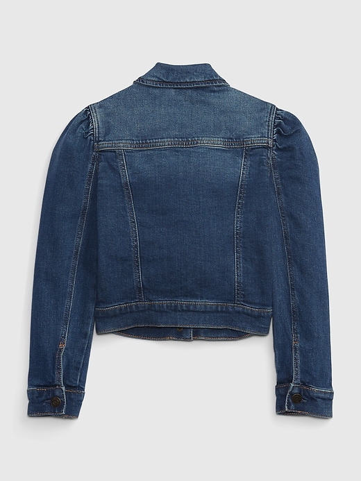 Image number 2 showing, Kids Puff Sleeve Denim Jacket