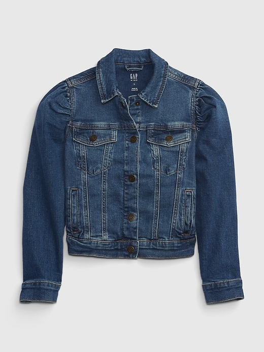 Image number 1 showing, Kids Puff Sleeve Denim Jacket