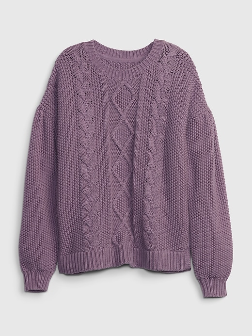 Image number 1 showing, Kids Relaxed Cable-Knit Sweater