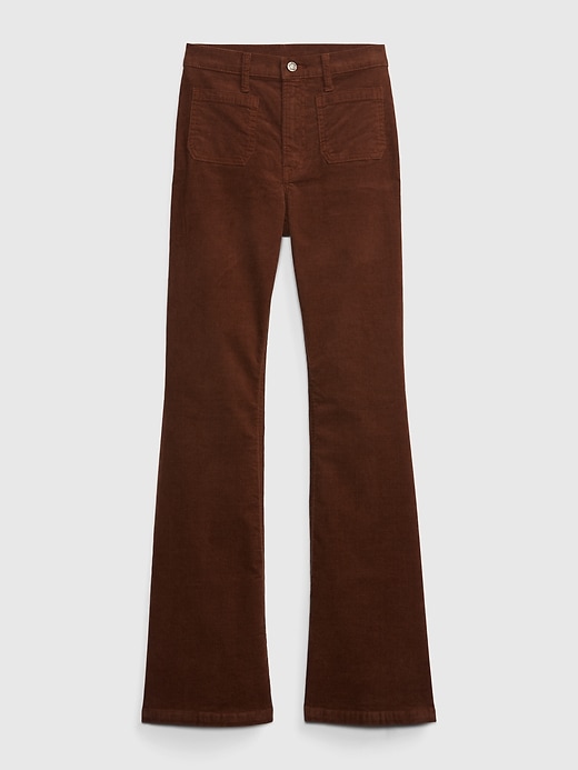 70's High Rise Flare Corduroy Women's Jeans - Red