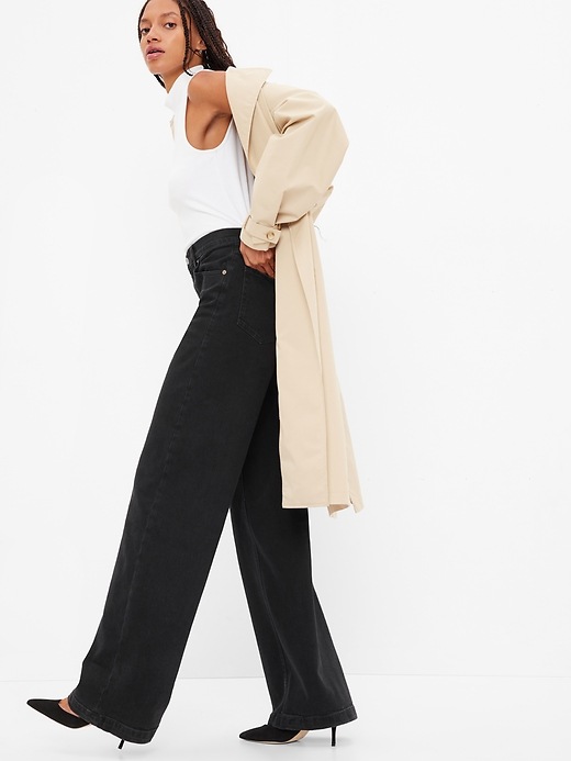 High Rise Stride Wide-Leg Jeans | Gap