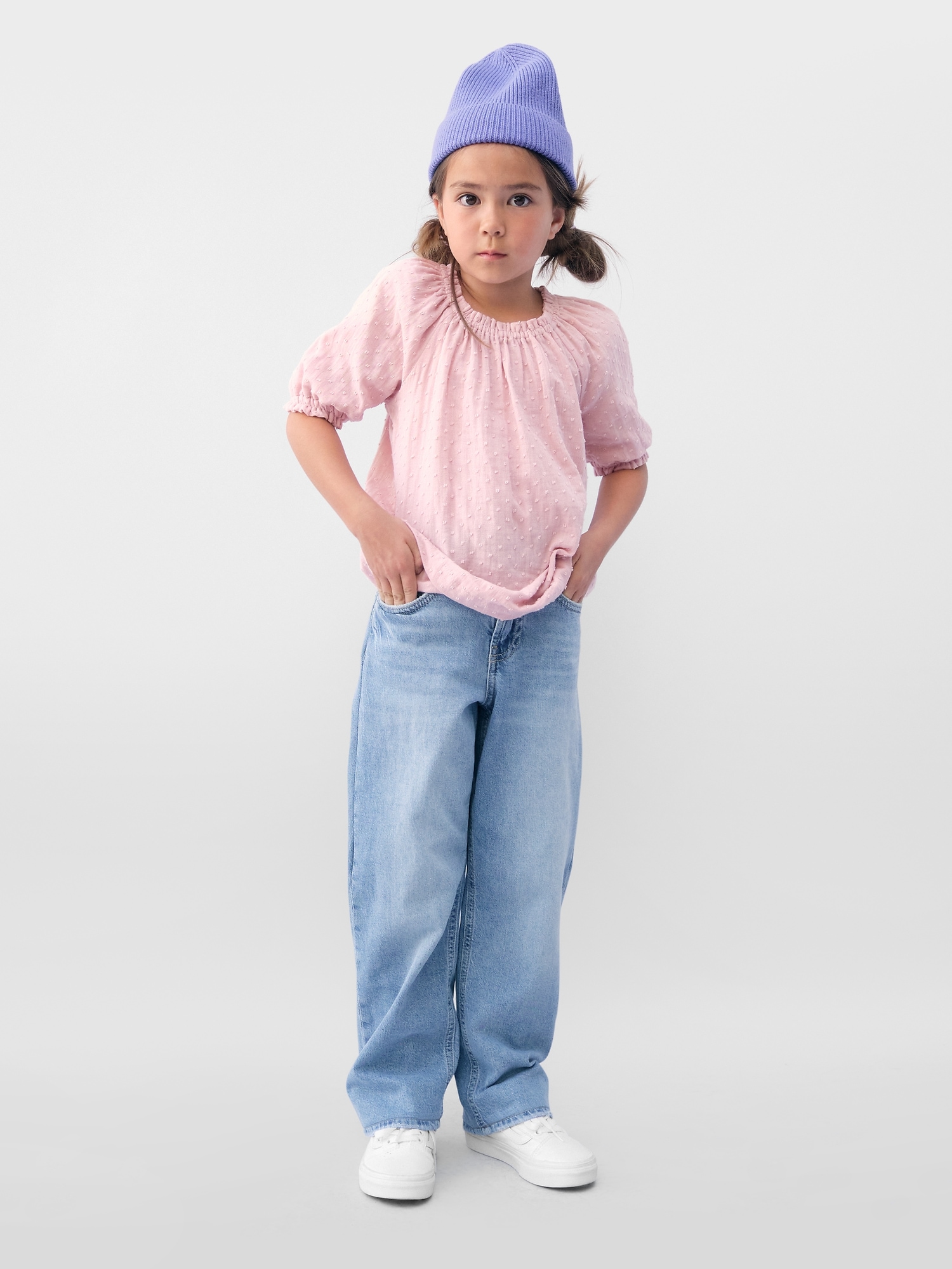 Gap Kids Cotton High Rise '90s Loose Jeans blue - 405358003