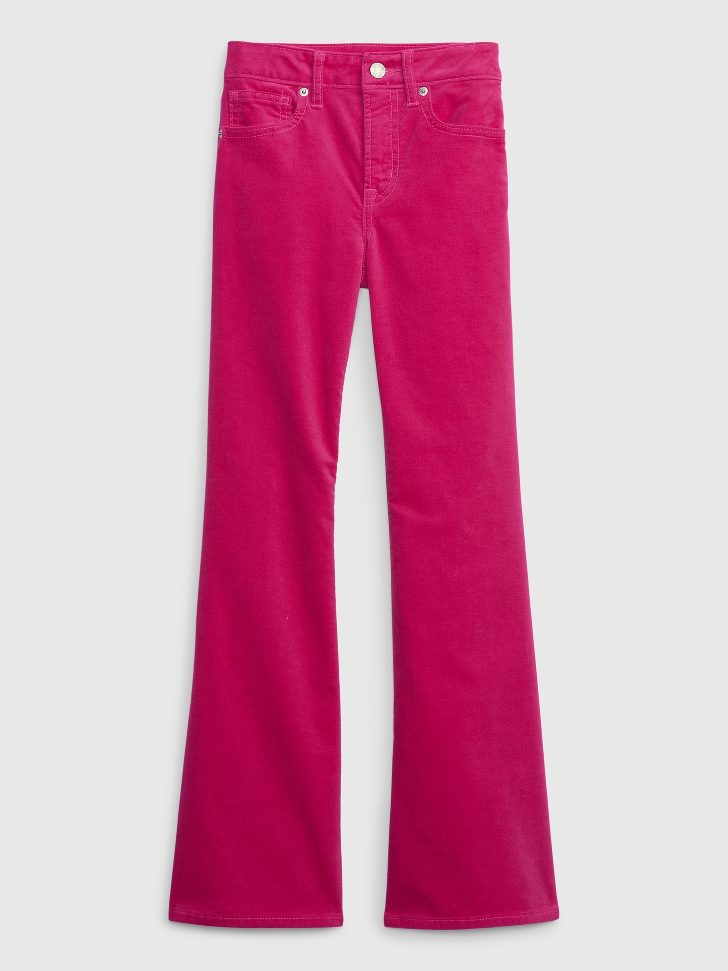 Gap Kids High Rise Velvet Flare Jeans with Washwell pink. 1