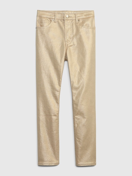 Image number 1 showing, Kids High Rise Metallic Vintage Slim Jeans with Washwell