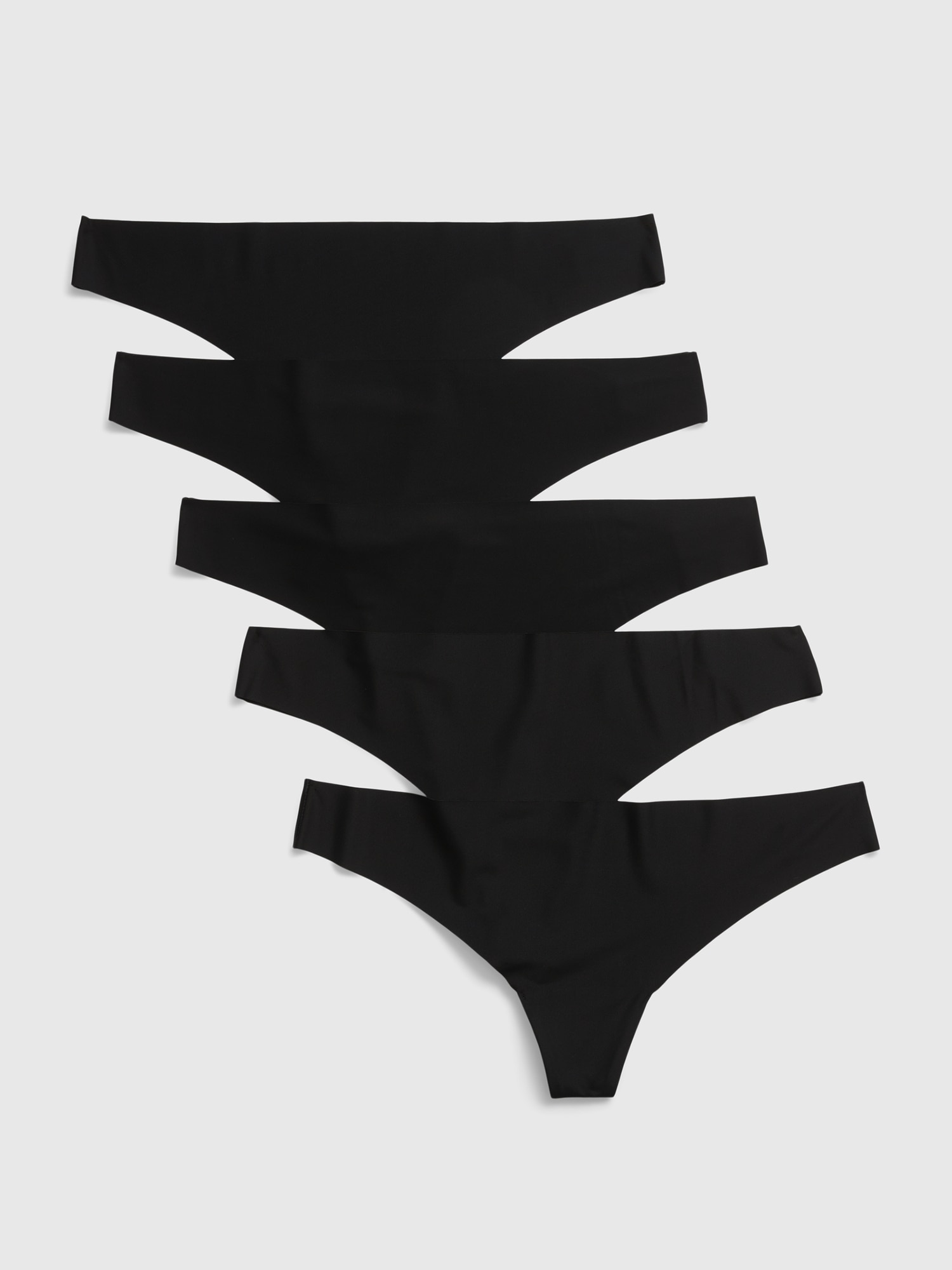 Seamless Thongs For Women No Show Thong Underwear Women 5 Pack, Pattern  Design, L