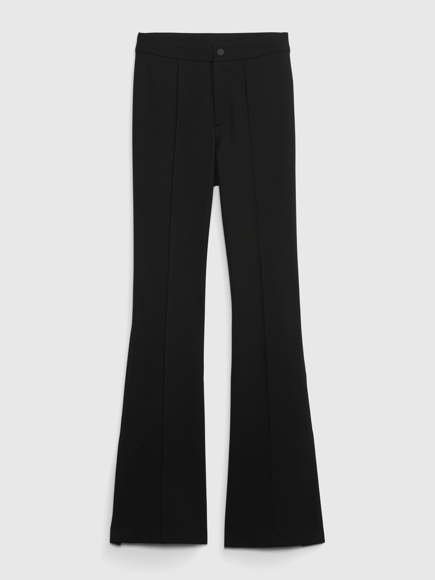 Black Rayon Side Button Pants