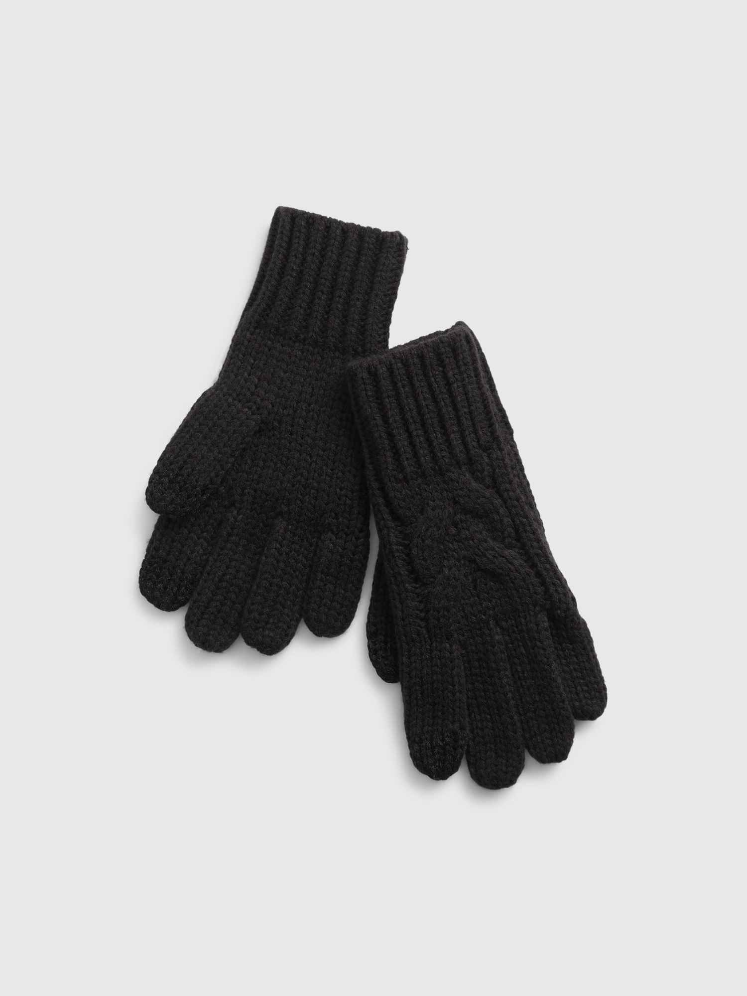 Gap Kids Cable-Knit Touchscreen Gloves black. 1