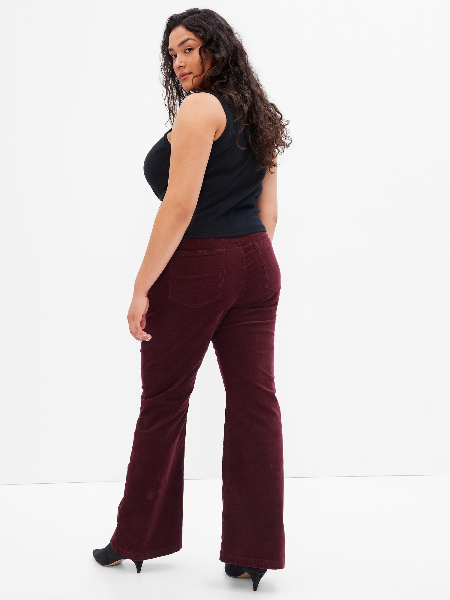 ASOS DESIGN stretch flare jeans in dark brown corduroy - part of a