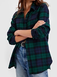 Monki oversized flannel shirt in blue check