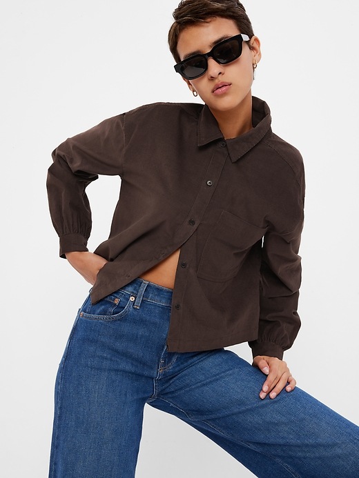 Image number 3 showing, Cropped Corduroy Shirt