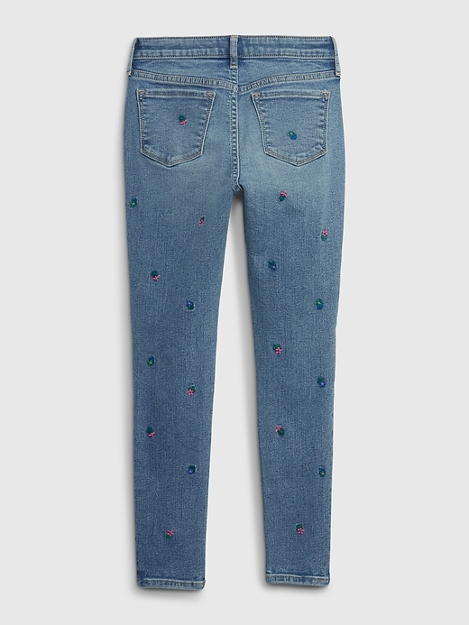 Image number 2 showing, Kids High Rise Embroidered Jeggings with Washwell