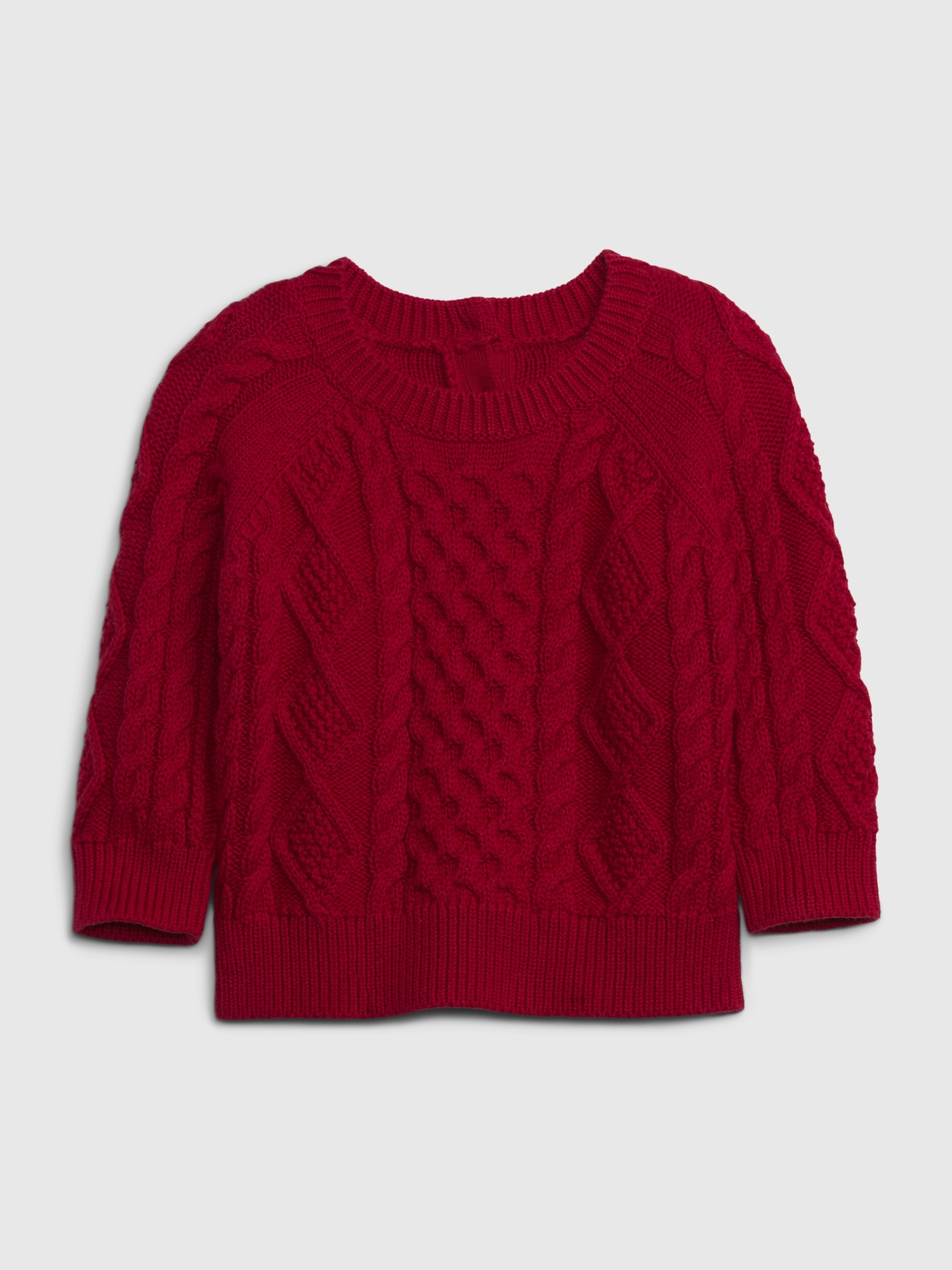 Cable-knit Sweater - Red - Ladies
