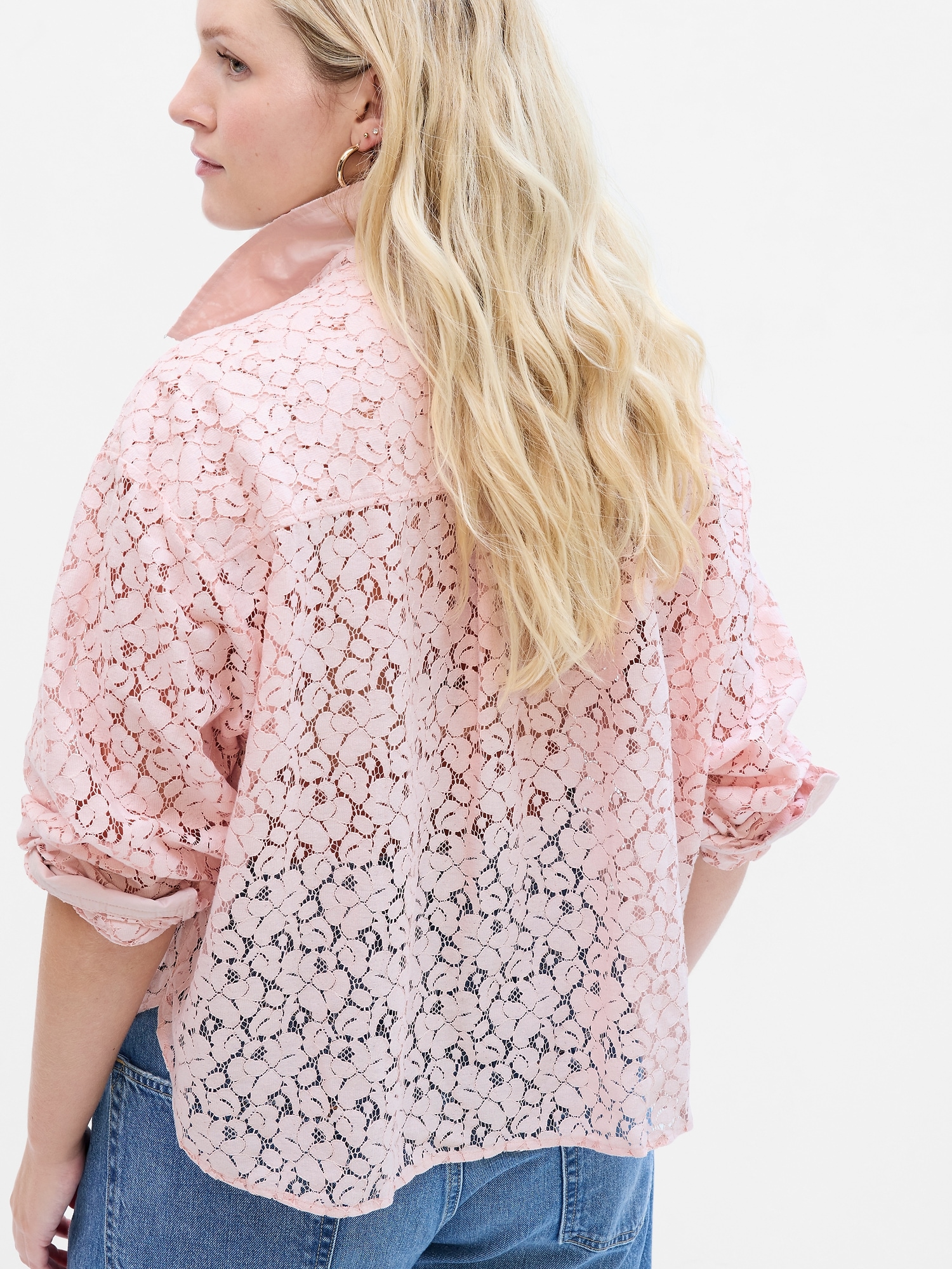 Blush Pink Top - Lace Top - Blush Pink Lace Blouse - Lace Blouse