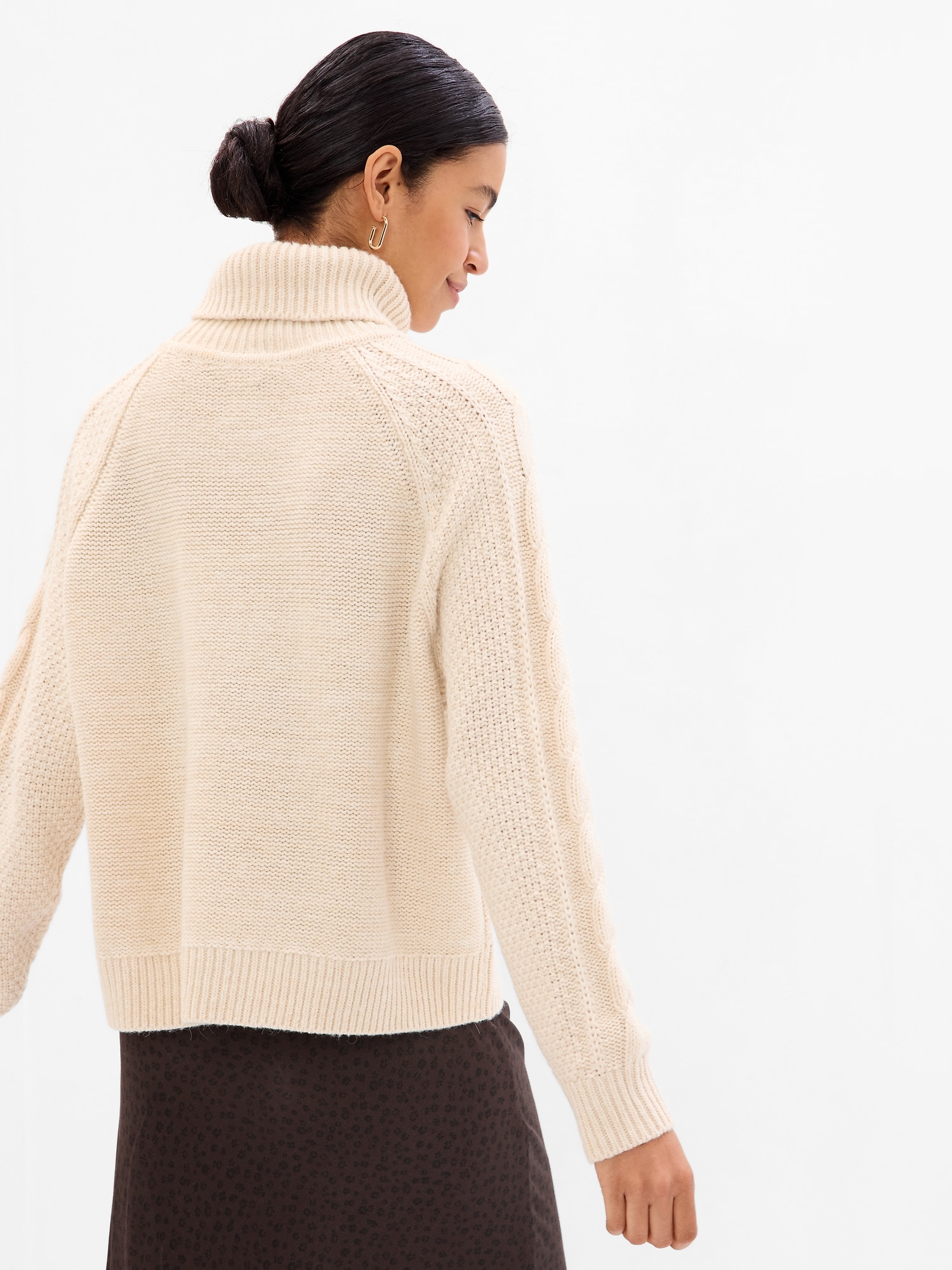 Over-sized Sweater Pullover Camel Polo-neck Alpaca Beige Big Comfy