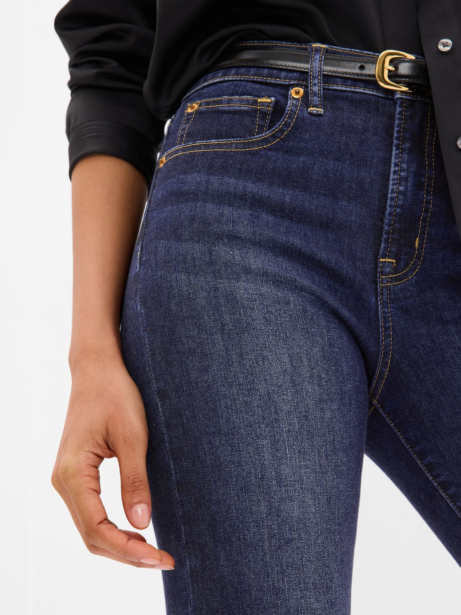 GAP, Jeans, Gap Womens True High Rise Skinny Jeans Black Denim 27 4r