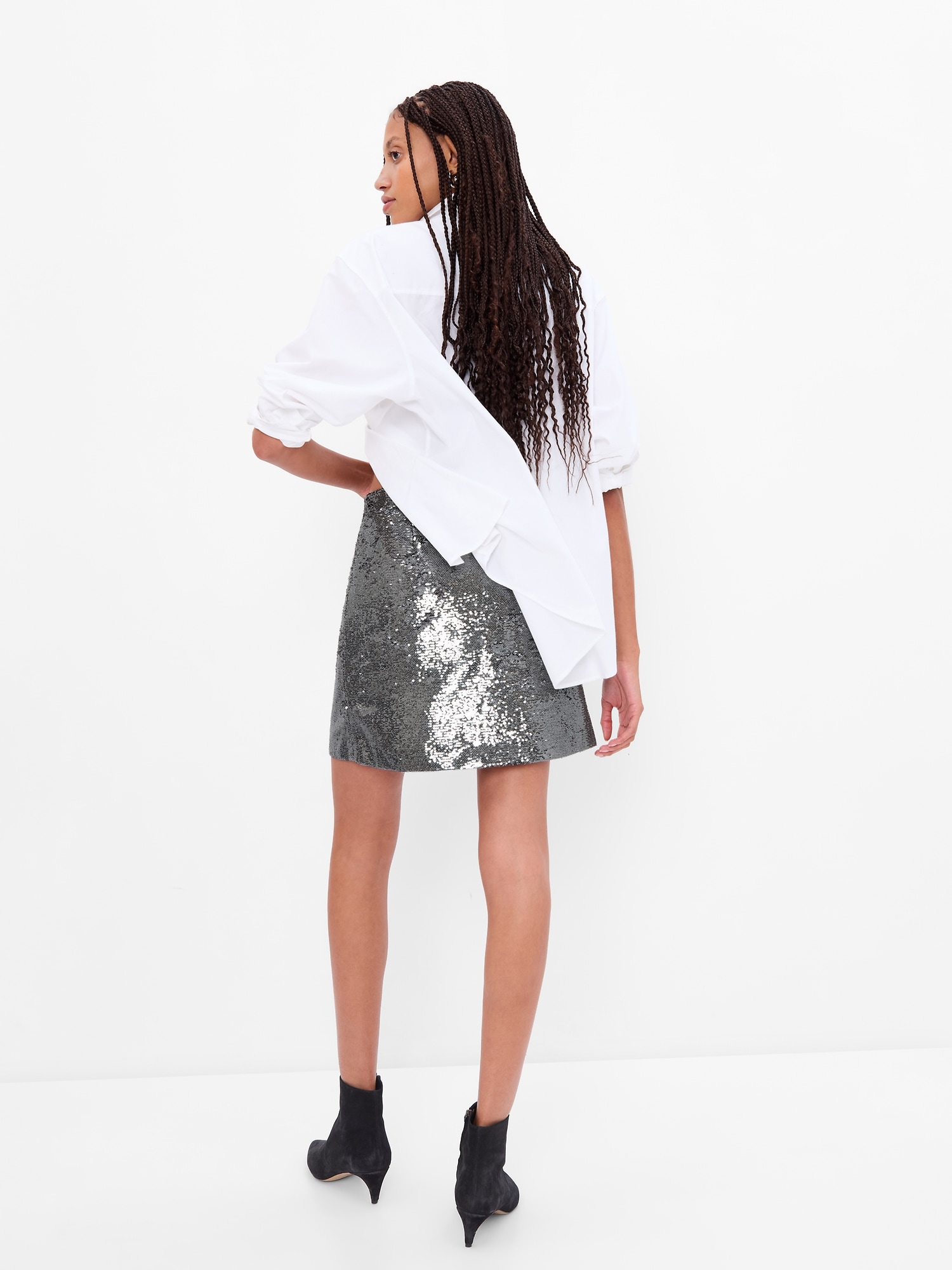 Silver Sequin Mini Dress – Borrowed by Design