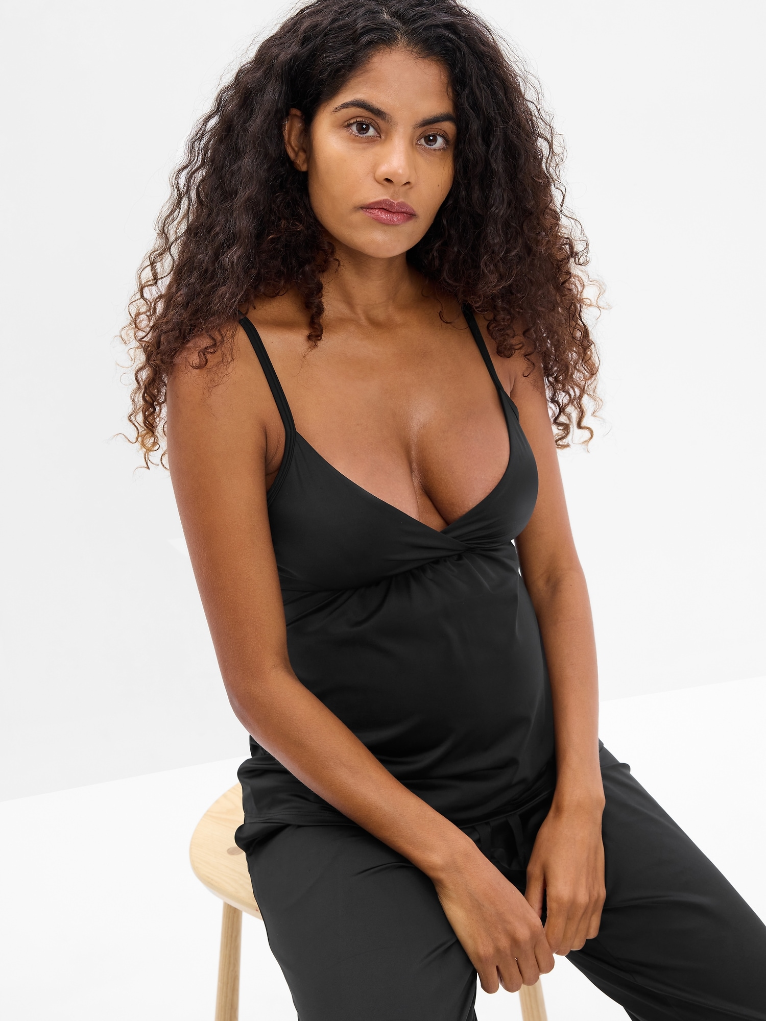 Gap Maternity Satin PJ Cami black. 1