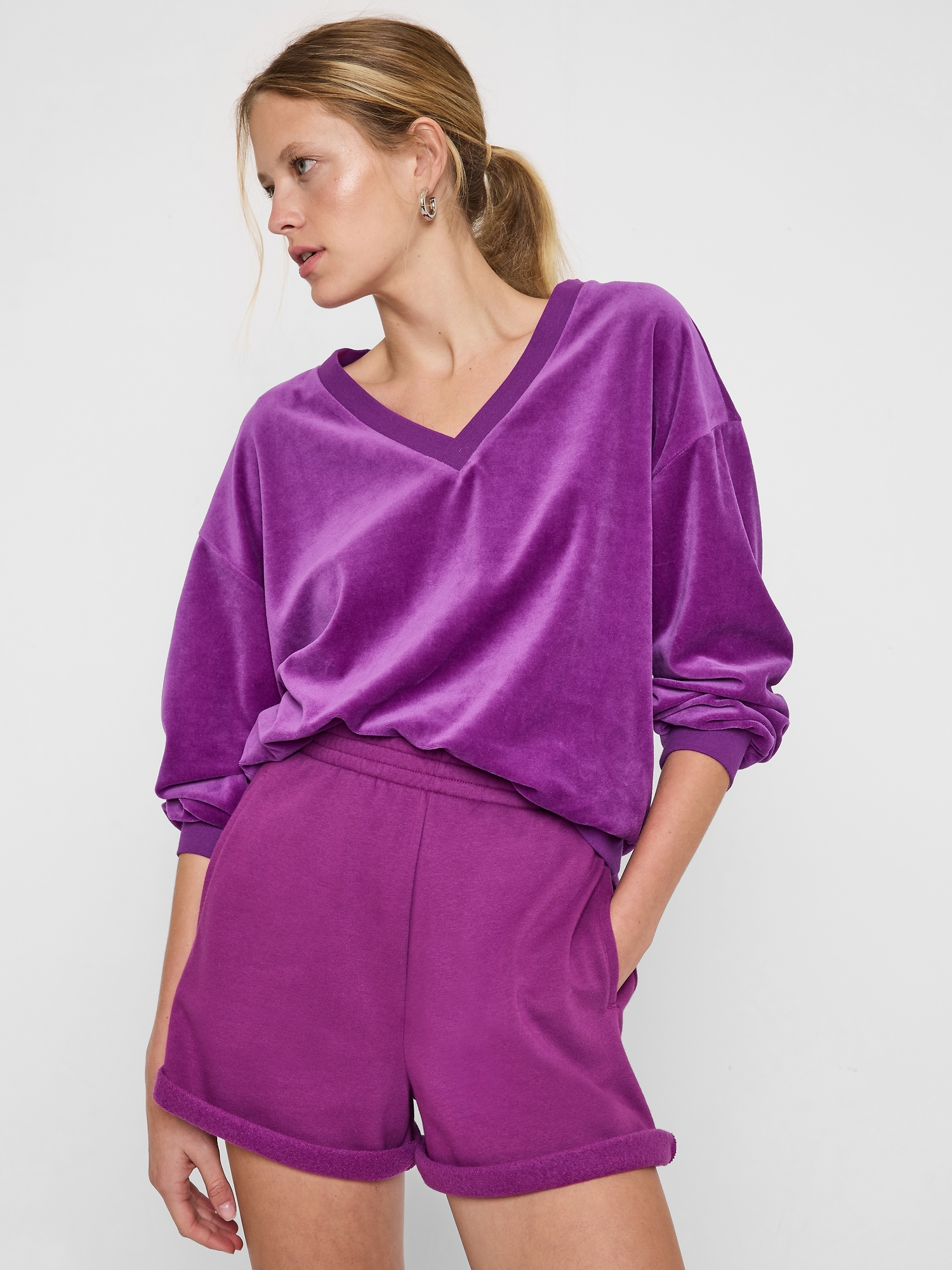 Purple cheap velvet sweatshirt