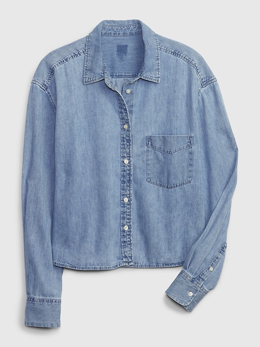 Image number 6 showing, Cropped Denim Shirt