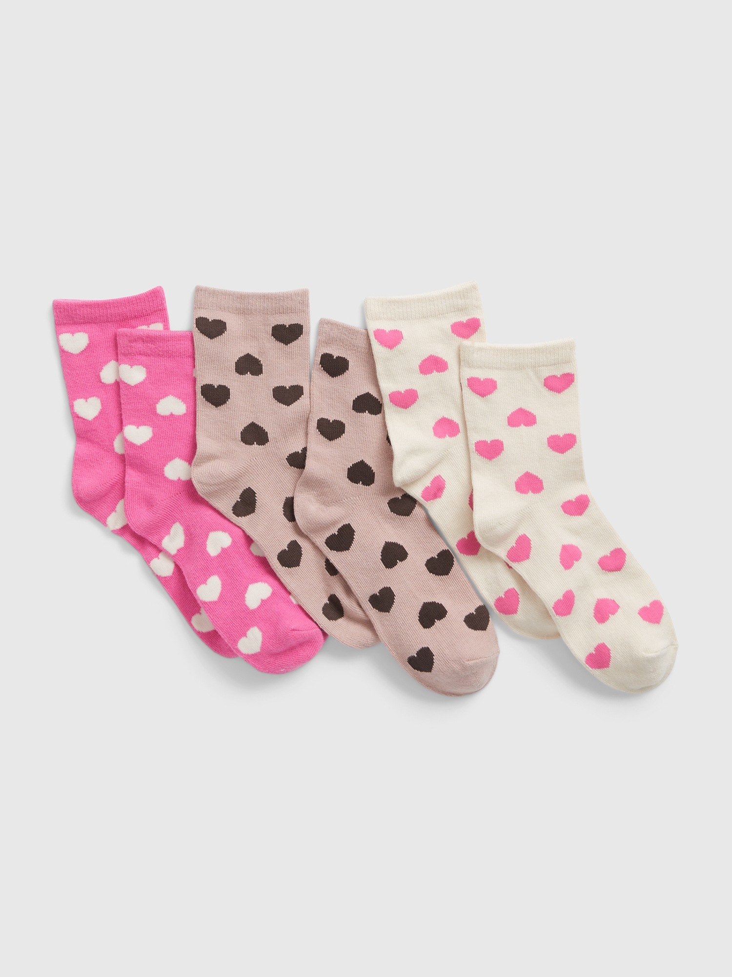 Kids Heart Crew Socks (3-Pack)