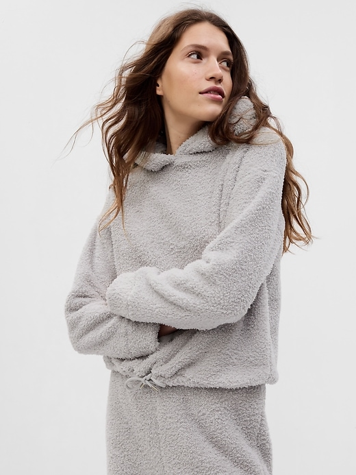 Cozy Sherpa Cowl-Neck Pajama Top & Joggers Set for Girls