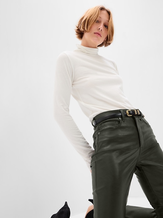 Gap Brown High Waisted Vintage Slim Faux-Leather Trousers