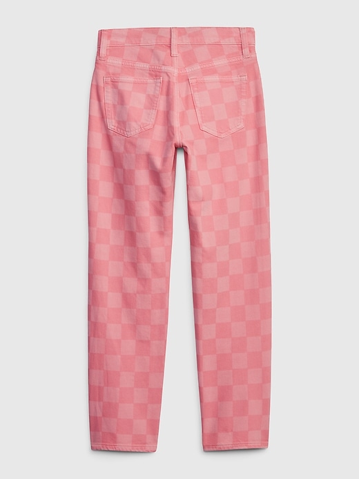 Image number 2 showing, Kids High Rise Checkerboard '90s Loose Jeans with Washwell