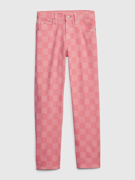 Image number 1 showing, Kids High Rise Checkerboard '90s Loose Jeans with Washwell