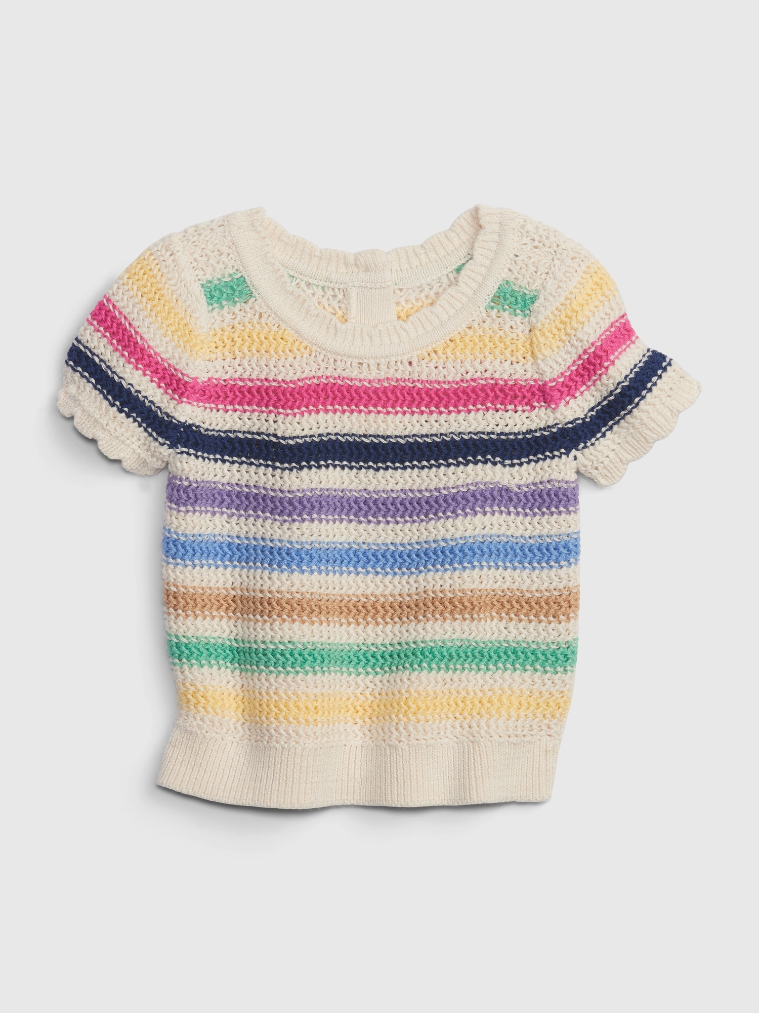 Gap Baby Striped Crochet Sweater multi. 1