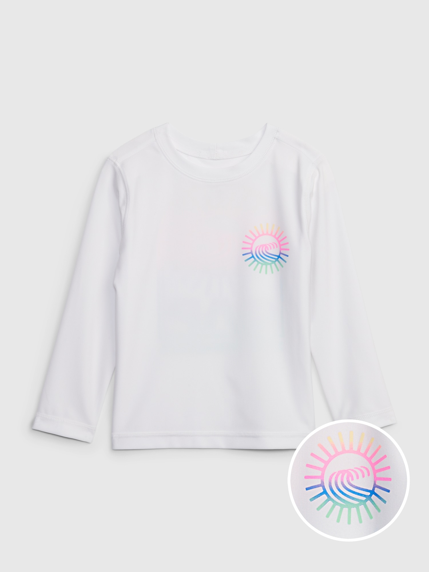 Gap Toddler Graphic Rash Guard white. 1