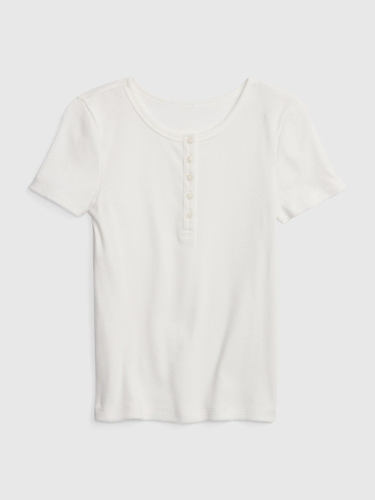 Gap Kids Rib Henley T-Shirt white. 1