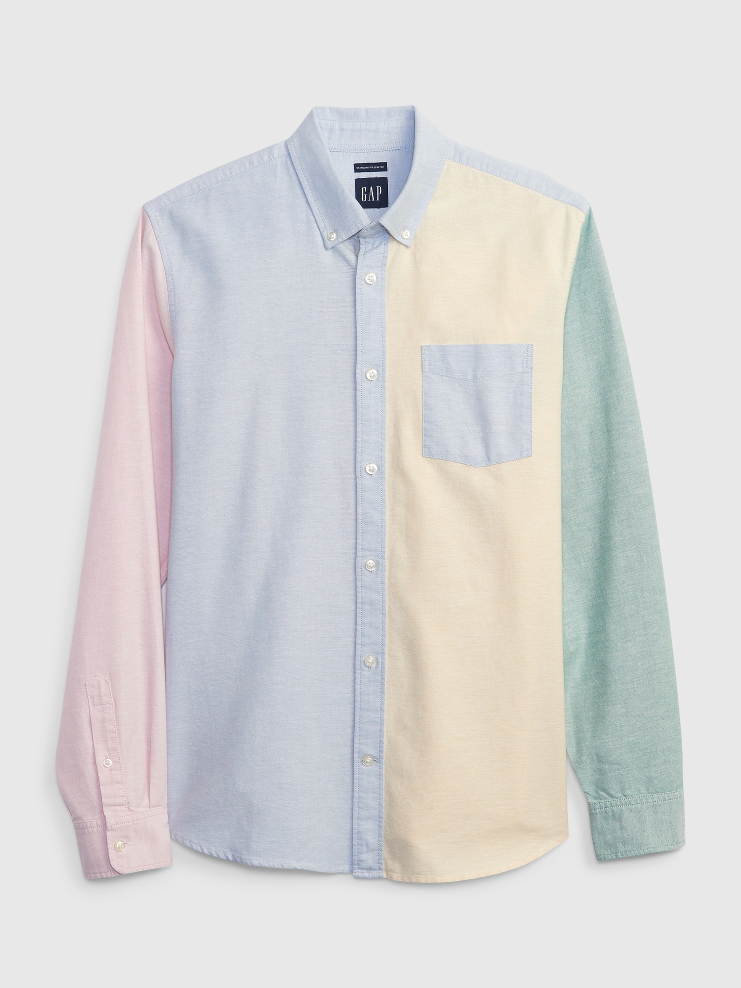 Classic Colorblock Oxford Shirt in Standard Fit with In-Conversion