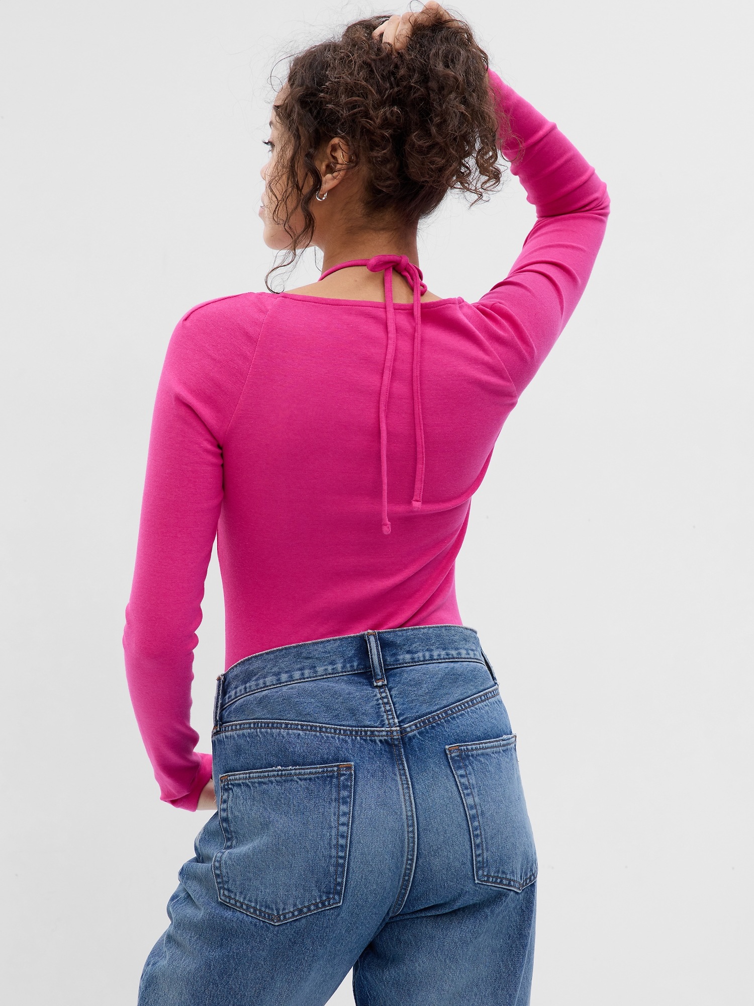 SweatyRocks Women's Heart Print Backless Tie Back Crop Halter Top