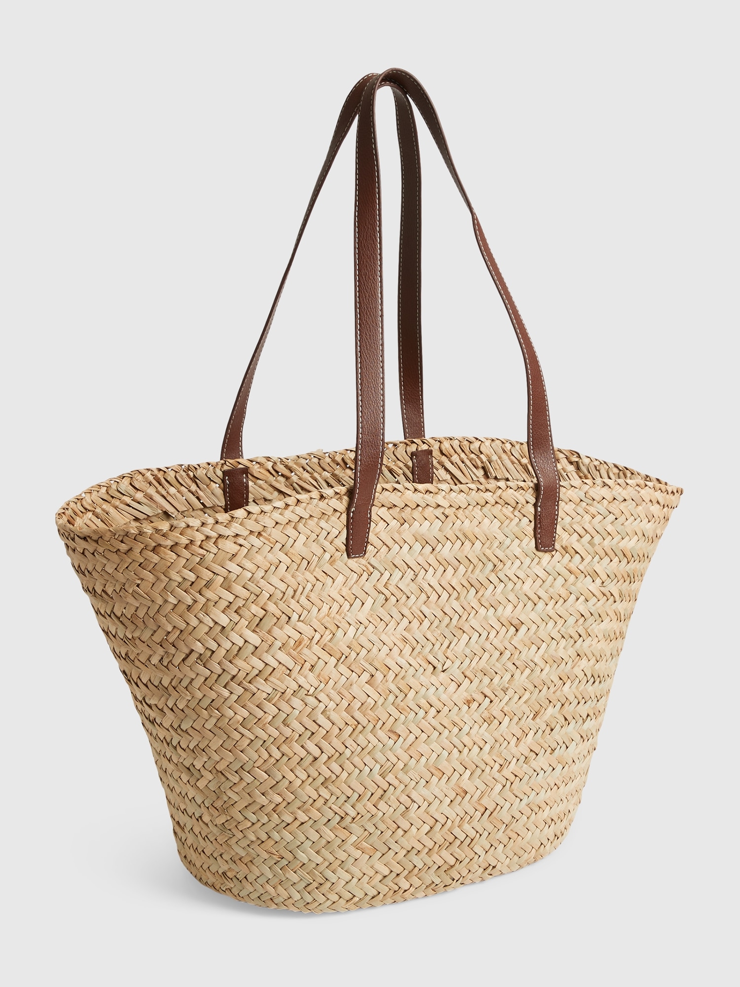 Gap Straw Tote Bag brown. 1